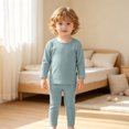 thumbnail image 2 of Faraee Toddler Thermal Underwear Set Long Sleeve Crew Neck Top and Pants Cotton Base Layer Loungewear for Boys Girls Warm Sleepwear 2T 3T 4T 5T 6T 7T, 2 of 5
