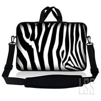 LSS 10.2 inch Laptop Sleeve Bag Compatible with Asus, Dell, HP, Sony, MacBook, Carrying Case w/ Handle & Adjustable Strap - Zebra Print