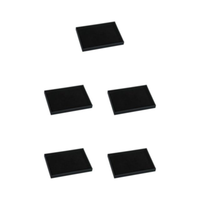 Transemion Stackable Jewelry Trays Impact-resistant Smooth Line Jewelry Boutiques Wide Application Cloth Jewelry Display Tray Black 5Set