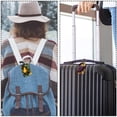 thumbnail image 5 of Square 2Pack PU Leather Pear Cruise Luggage Tag with Privacy Cover and Name ID Tag for Travel Handbags Backpacks Luggage Tags, 5 of 6