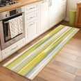 thumbnail image 2 of Yellow Gray Stripes 2'x6' Runner Rugs for Hallway Kitchen Bedside Non Slip, Watercolor Modern Abstract Minimalist Entryway Rug Runners with Rubber Backing, Long Carpet Runner for Laundry Room, 2 of 8
