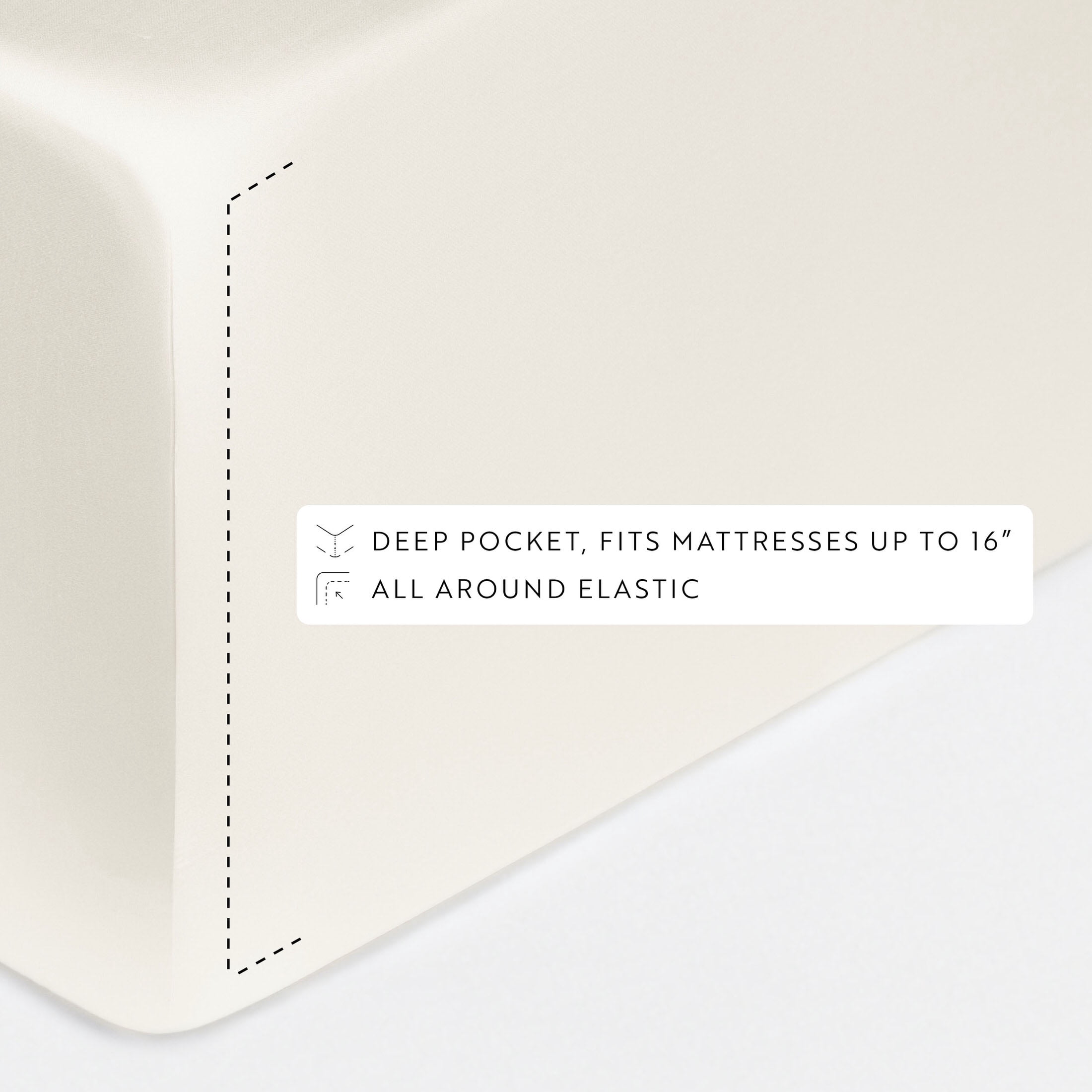 Noble Linens Rayon from Bamboo 4 Piece Luxury Bed Sheet Set, Ivory, Queen