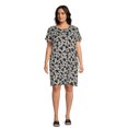 thumbnail image 2 of Terra & Sky Women's Plus Size Ruched Shoulder Knit Dress, 2 of 5