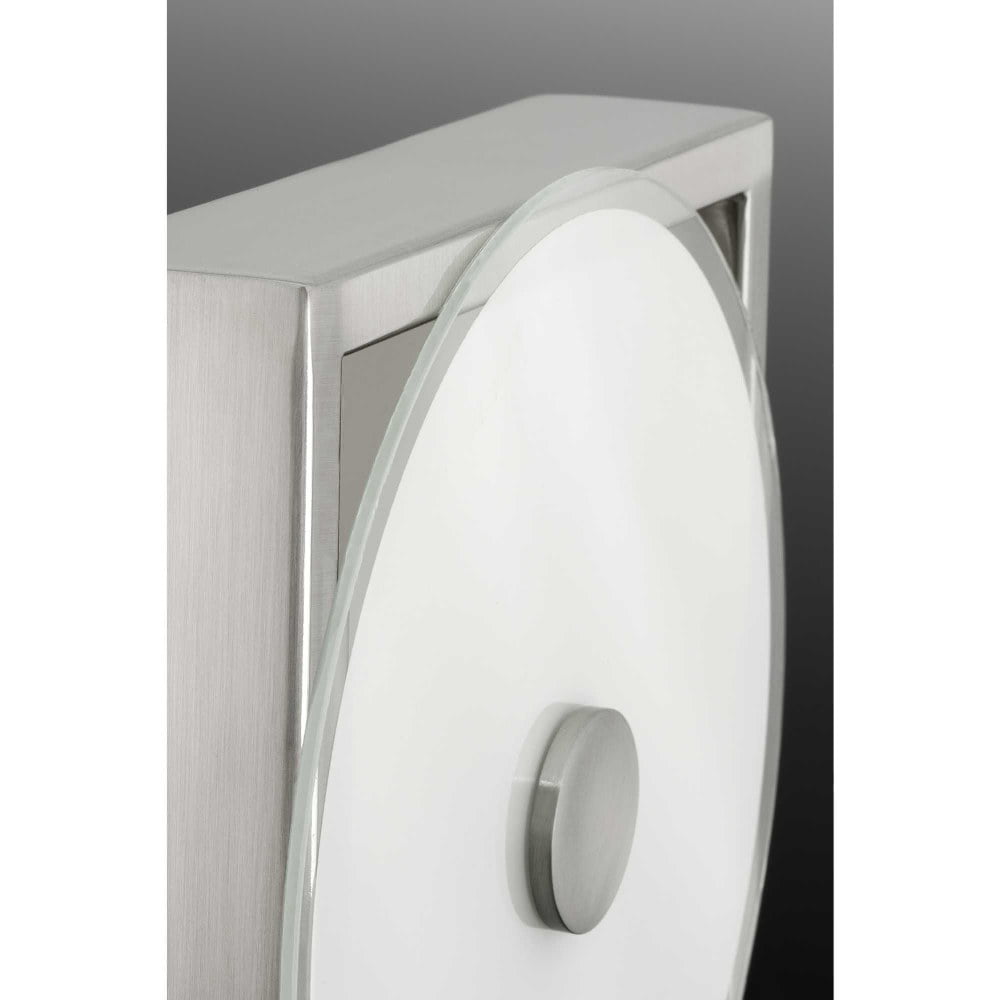 Progress Lighting Frame Collection, 1-Light Bath Vanity Fixture, Brushed Nickel, Circular Etched Opal Glass Shade