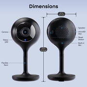 Geeni Look 2K 4MP Dual-Band Wi-Fi Indoor Security Camera, Black, 2-Pack