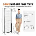 thumbnail image 3 of ​​Grid Wall Tower, 2-Pack Wire Gridwall Racks w/ T-Base Floorstanding Double-Sided for Art Craft Shows & Retail Displays Extra Clips Hooks​​, 3 of 8