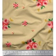 thumbnail image 1 of Soimoi Poly Georgette Fabric Leaves & Rose Flower Print Fabric by Yard 42 Inch Wide, 1 of 3