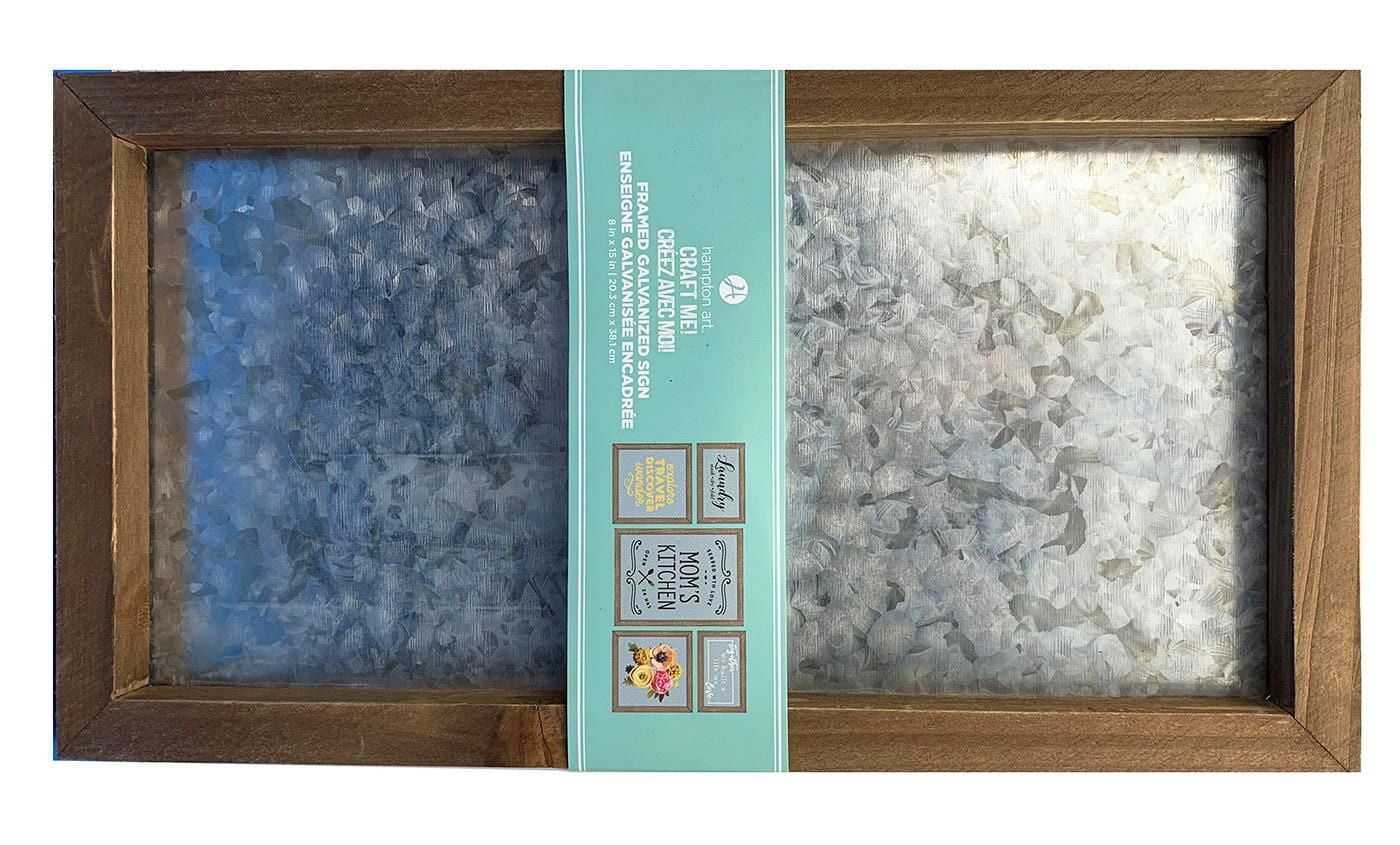 Hampton Art Rustique Encadré Planche Galvanisé 8x15