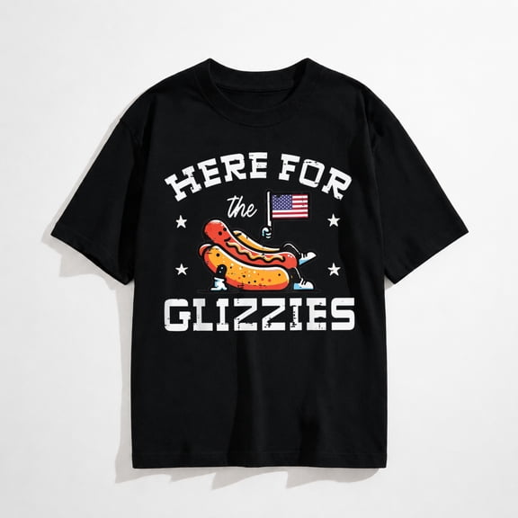 4th Of July Shirts For Women Men Fourth Gift4th of July Here for Glizzies Hotdog Patriot Men Women T-Shirt