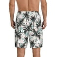 thumbnail image 3 of Kdxio Hawaii Palms Print Mens Sleep Shorts Bottoms Soft Comfy Pajama Wear Pants with Drawstring Pockets, 3 of 7