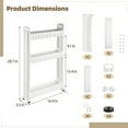 thumbnail image 4 of 3 Tiers Slim Rolling Storage Cart, 3.5 Inches Slim Slide out Bathroom Organizer Cart, Tiered Storage Rack with Wheels, Narrow Mobile Utility Cart for Laundry Room, Kitchen, Office, Sturdy Room, 4 of 5