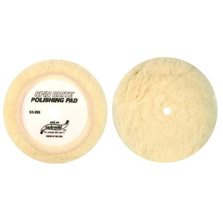 S.M. Arnold Wool White Curved Edge Loop 8" Polishing Pad, 1.5" Pile