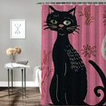 thumbnail image 2 of ONETECH Cute Cat Shower Curtain Multiple Sizes 100% Polyester Fiber Home Bathtubs Bathroom Decoration Mother's Day Durable and Washable with Hooks 36x72, 2 of 7