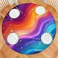 thumbnail image 2 of Rainbow Tie Dye Wave Pattern Round Fitted Tablecloth with Elastic Edge,Dining Table Cover Waterproof,Outdoor Round Tablecloth for Camping,Dining,Indoor and Outdoor, 2 of 7