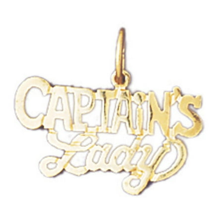 14K Yellow Gold Captain's Lady Pendant - 17 mm