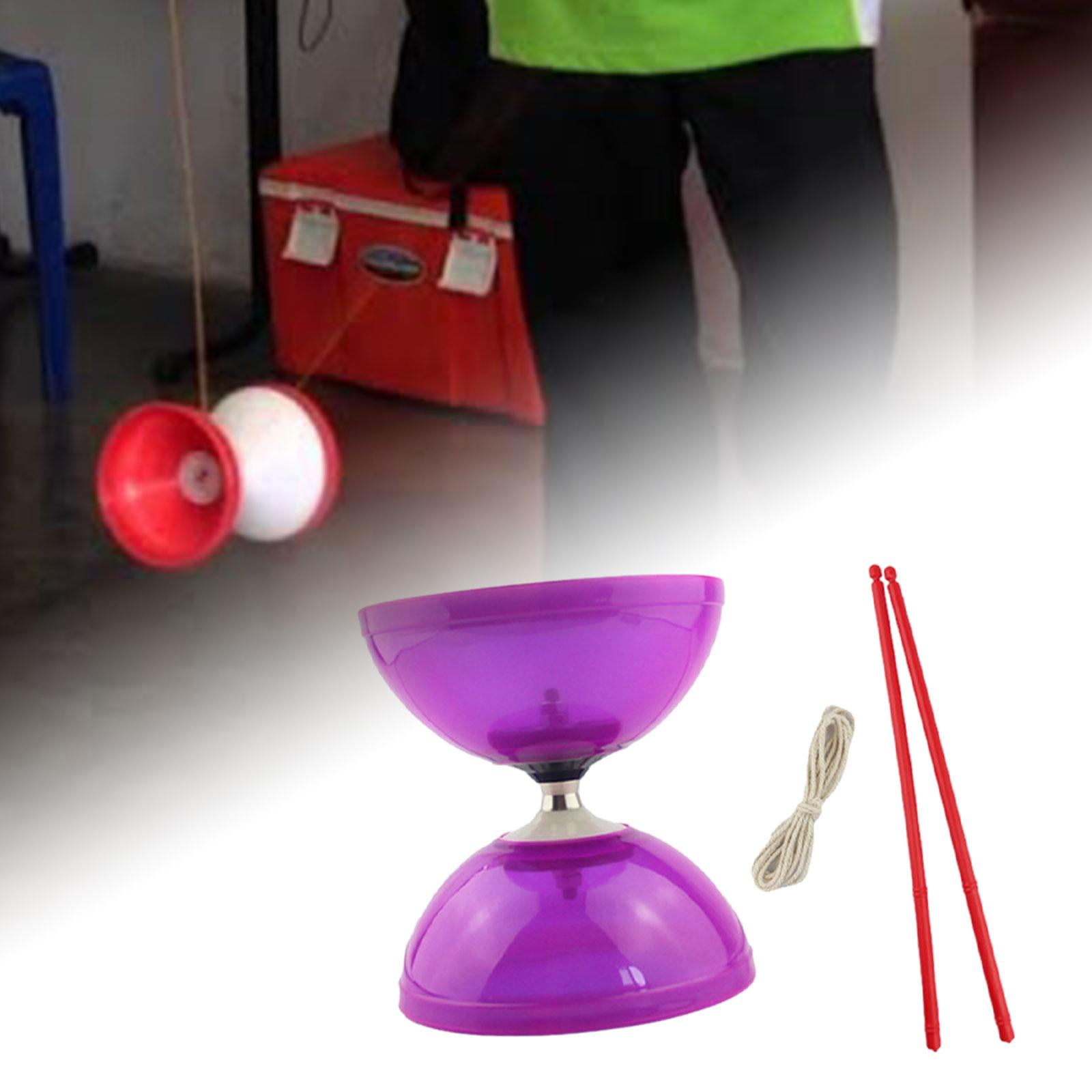 Bunblic Jouet Balle Diabolo Ensemble de Diabolo Chinois avec Tiges Coordination Oeil-Main Mise en Forme Jouet de Jonglage Chinois Jouet d'Habileté pour Enfants violet