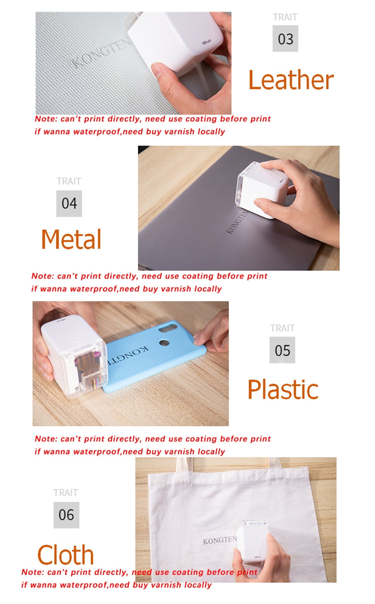 Portable Mobile Color Mini Handheld Printer Tattoo Logo Wireless A4 Inkjet Printer ,Quick-Drying Ink