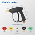 thumbnail image 6 of 4350 PSI Pressure Washer Gun, Pressure Washing Gun with 5 Nozzles, High Pressure Car Washer Gun, 1/4” Quick Connection Handheld Cleaning Gun for Yard Cleaning, Flower Watering, Dust Removal, 6 of 7