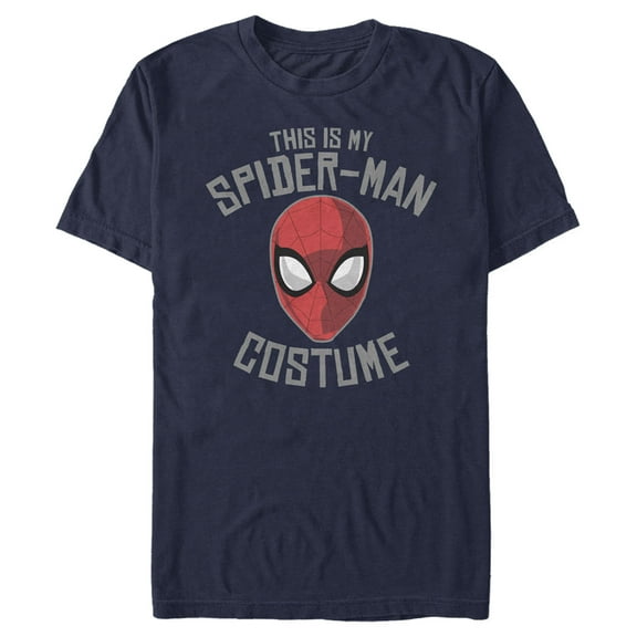 Men's Marvel Halloween This Is My Spider-Man Costume  Graphic Tee Navy Blue 3X Large