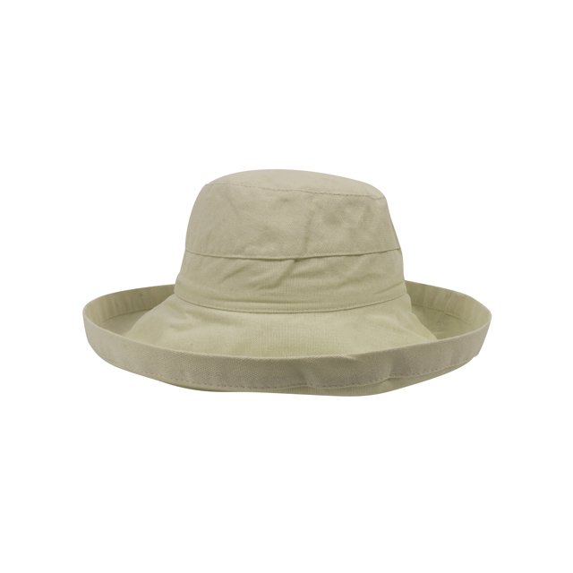 Top Headwear Womens Cotton Hat Big Brim with Inner Drawsting UPF 50+, Oatmeal