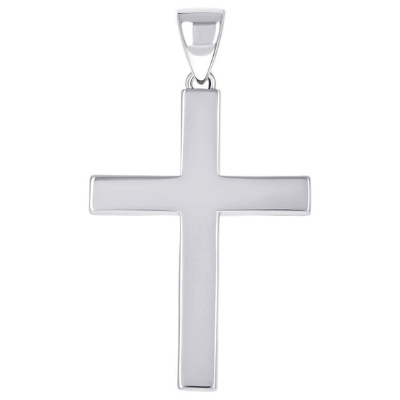 925 Sterling Silver Unisex Without CZ Cross Religious Charm Pendant Necklace 39x22.2mm Wide Pendant for Women