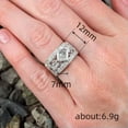 thumbnail image 2 of EOEMY Women 925 Silver Filled Jewelry Cz Zircon & Cubic Zircon Wedding Ring Sz 6-10-10, 2 of 5