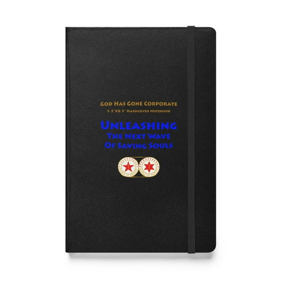 5.5×8.5in Hardcover bound notebook journal WOT message65 (Black)