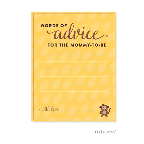 Koyal Wholesale Advice Cards Jungle Safari Baby Shower Games, 20-Pack