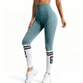 thumbnail image 7 of GEWSEY High Waisted Scrunch Butt Yoga Pants for Women, Athletic Workout Leggings with Striped, Tummy Control Seamless Gym Leggings (Dark Green, M), 7 of 7
