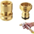 thumbnail image 1 of Conectores de manguera de agua de 3/4, conector rápido de latón, conector de grifo de rosca hembra y conector de rosca macho, accesorios de manguera de jardín para sistema de riego, 1 of 5