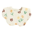 thumbnail image 2 of Babero giratorio para bebé, accesorio de alimentación para bebé, absorbente, giratorio, con cierre a presión. tulipán y oso, 2 of 9