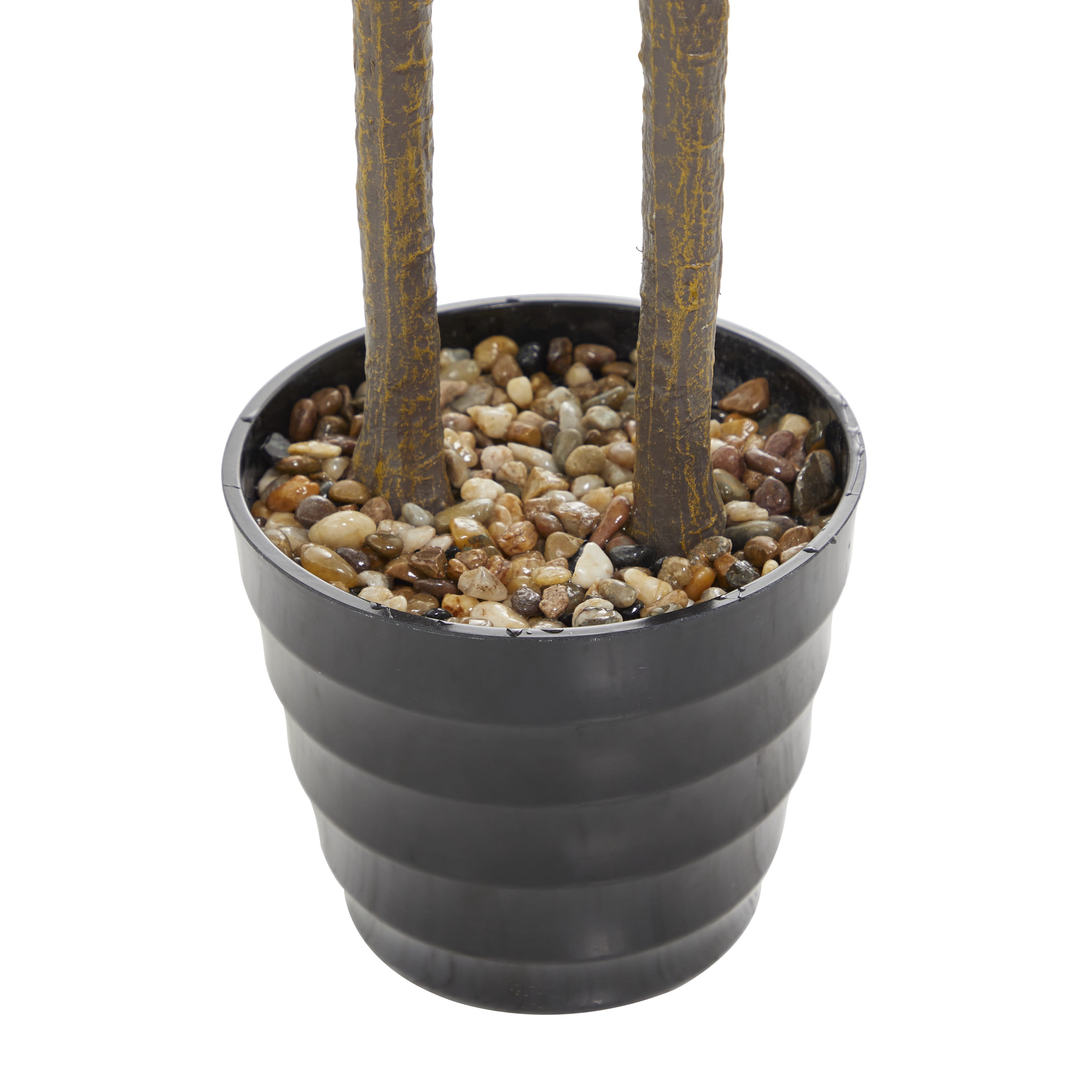 DecMode 70" Artificial Fiddle Leaf Tree in Realistic Leaves and Black Melamine Pot