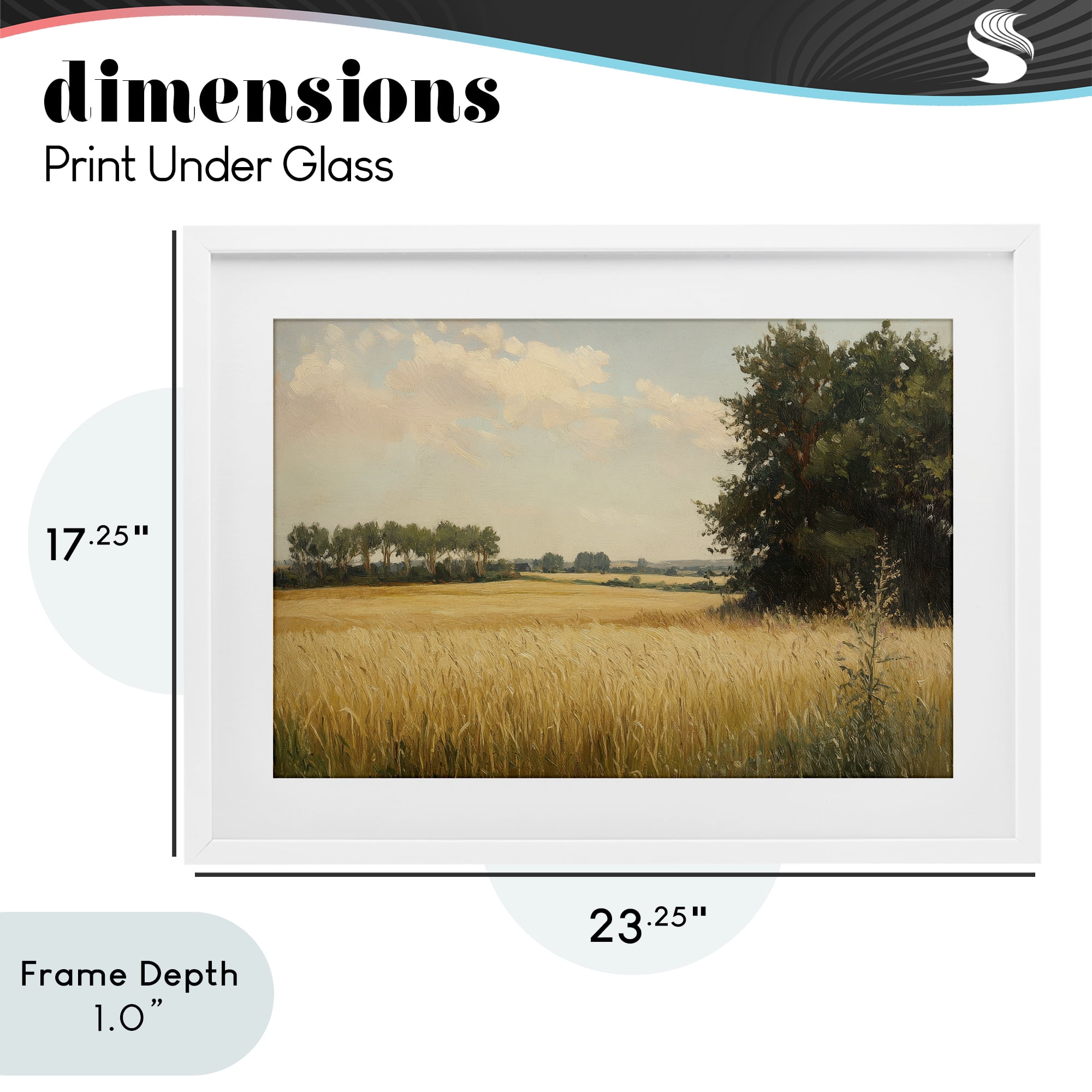Stupell Industries Where The Wheat Grows White Framed Print Under Glass, design by Petal Prints Design