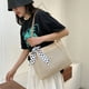 thumbnail image 5 of Bolso de mano de gran capacidad tejidos de paja de mano de hombro con cinta de seda para mujer, 5 of 6