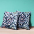thumbnail image 3 of Bohemian Mandala Vector Indoor/Outdoor Pillow in Gray Blue Green Pink 28x28, 3 of 4