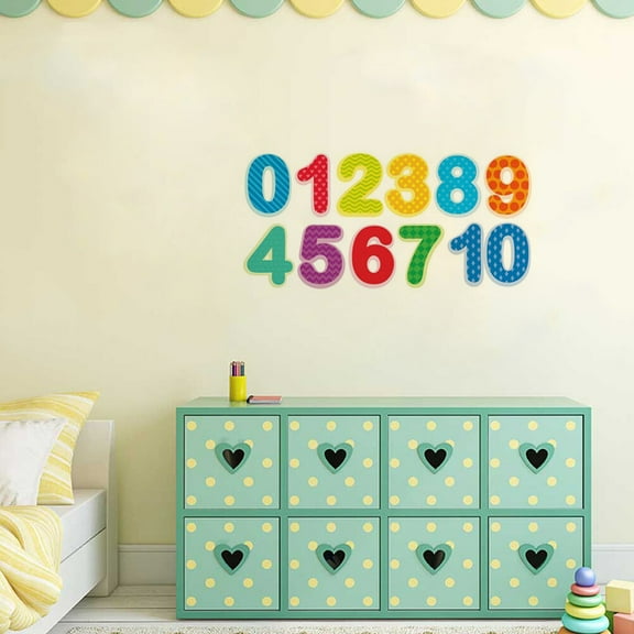 LEORX Playroom Wall Decals Assorted Color Number Shape for Shop Decoration 1Pcs