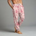 thumbnail image 3 of Fgvctg Valentine's Day Men's Pajamas Lightweight Elastic Bottom Sleepwear Pajama Pant Fashion Heart Print High Waisted Pjs Fall Spring Drawstring Lounge Pants with Pockets Pink L, 3 of 6