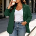 thumbnail image 2 of Qiopertar Plus Size Blazers for Women Open Front Casual Work Blazer Notch Lapel Long Sleeve Loose Oversized Suit Jacket with Pockets, Green 4XL, 2 of 7