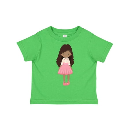 

Inktastic African American Girl Fashion Girl Pink Pearls Gift Toddler Toddler Girl T-Shirt