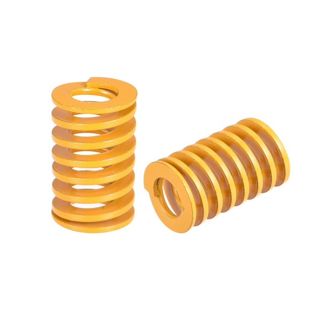 Unique Bargains Meurent Ressort, 14mm OD 25mm Long 2 Pack Estampage Charge Légère Compression Jaune