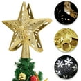 Rosnek Christmas Tree Topper Lighted with Snowflake Projector, 3D