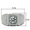 thumbnail image 2 of Luxe Jewelry Designs Stainless Steel Men's Prong Ring with Round Cubic Zirconia - Size 11 (Pack of, 2 of 4