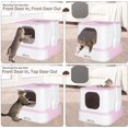 thumbnail image 5 of Enclosed Cat Litter Box with Lid, Large Foldable Litter Box with Litter Scoop, Top Entry Cat Toilet for Kittens and Big Cats (Pink,Plastic, Large), 5 of 14