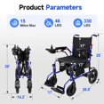 thumbnail image 4 of MILVBUSISS Giant Foldable Electric Wheelchair, 500W Motor, 330lbs Load, 20+ Miles Range, Lightweight Lithium Batteries, 360° Joystick Control, Blue, 4 of 8
