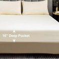 thumbnail image 4 of Ultra Soft Sheets-16 Deep Pocket- 1800 Thread Count Percale Egyptian Microfiber Bed Sheets Wrinkle, Fade and Stain Resistant Full Size Cream 4 Pieces, 4 of 4