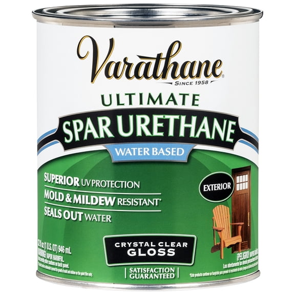 Clear, Varathane Ultimate Water-Based Spar Urethane, Gloss-250041H, Quart