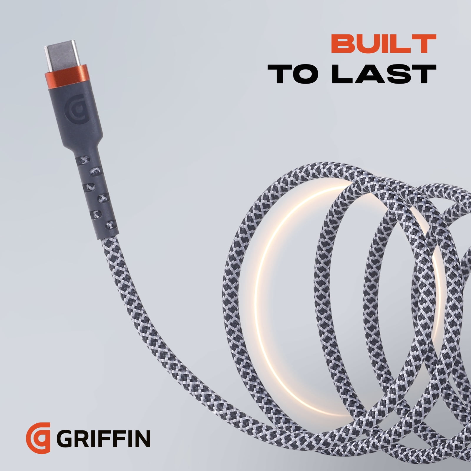 Griffin 6ft Ultra Durable USB-C Type High-Speed Charging Cable – Fast Charging, 30,000 Bends Strong, Compatible with Android, iPhone 15 & 16, Tablets, USB-C Device, USB-A to USB-C Charge & Sync Cable