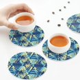 thumbnail image 6 of Bingfone Vintage Hawaiian Style Leather Drinks Coasters with Set of 6,Suitable for Home Kitchen,Coffee Cup Coasters Home Gift, 6 of 7