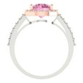 thumbnail image 4 of Solitaire with Accents Engagement Ring for Women - 1.86ct Simulated Pink Diamond in 14K White/Rose Gold Promise Ring, 4 of 6