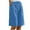 Blue, variant on Womens Cotton Linen Bermuda Shorts Wide Leg Knee Length Summer Casual Long Shorts High Waisted Drawstring Shorts with Pockets(Coffee,L)